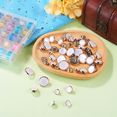 50Pcs 5 Styles Plastic Shank Buttons BUTT-TA0001-63-1