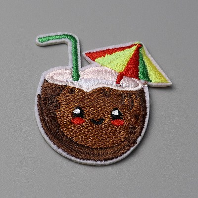 Summer Theme Polyester Computerized Embroidery Cloth Iron on/Sew on Patches PATC-WH0010-07E-1