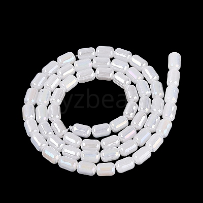 Electroplate Imitation Jade Glass Beads Strands EGLA-Q132-03A-B01-1