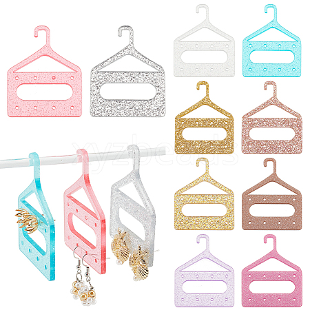   20Pcs 10 Colors 8-Hole Mini Glitter Acrylic Earring Hanger EDIS-PH0001-82-1