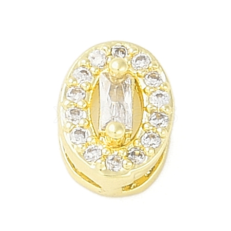 Brass Pave Clear Cubic Zirconia Slide Charms KK-F875-12G-01-1