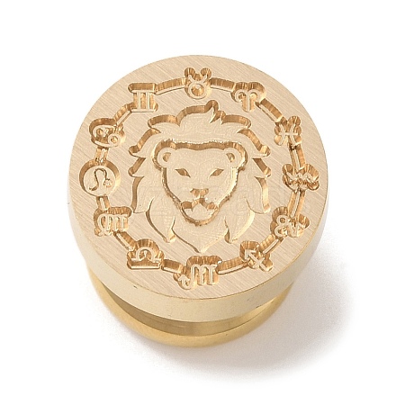 Golden Plated Round Shaped Wax Seal Brass Stamp Head STAM-K002-01G-07-1