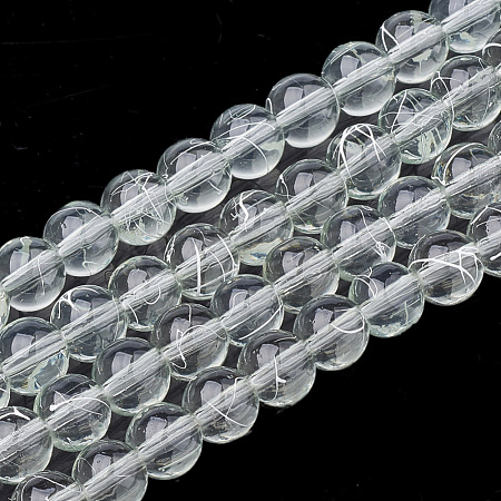 Drawbench Transparent Glass Beads Strands GLAD-Q012-6mm-04-1