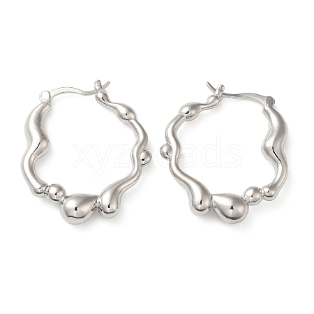 Rack Plating Brass Hoop Earrings for Women EJEW-Z019-09P-1