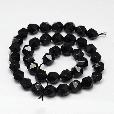 Natural Black Onyx Beads Strands G-K066-13-10mm-1