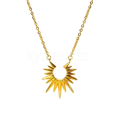 Sunflower Pendant Stainless Steel Necklaces for Women ZH6768-1-1