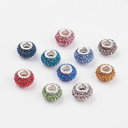 Grade A Rhinestone European Beads CPDL-H001-12x9mm-M-1