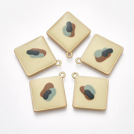 Smooth Surface Alloy Enamel Pendants PALLOY-T067-04D-1