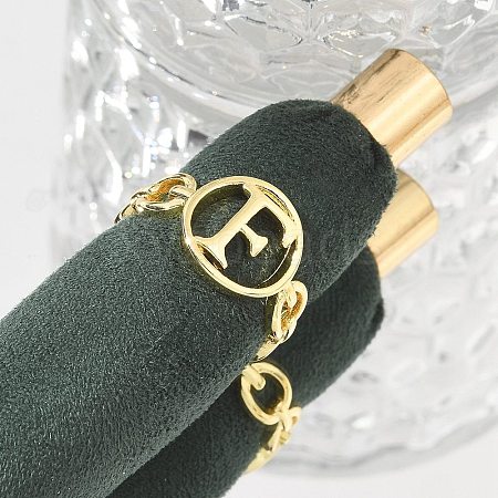 Brass Open Cuff Rings for Women RJEW-K289-01G-F-1