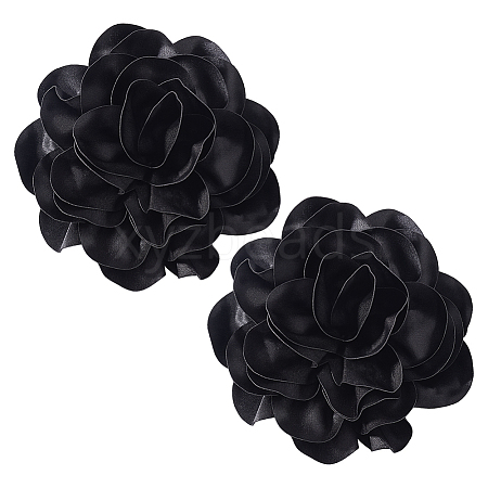 Polyester Flower Brooches JEWB-WH0021-54A-1