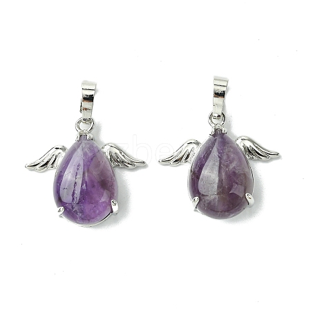 Natural Amethyst Pendants G-C114-05P-02-1