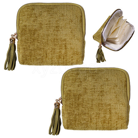 Velvet Jewelry Storage Zipper Bags with Tassel ABAG-WH0072-029-1