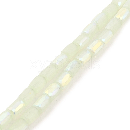 Frosted Imitation Jade Glass Beads Strands GLAA-P058-07A-07-1