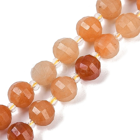 Natural Red Aventurine Beads Strands G-G182-B36-03-1