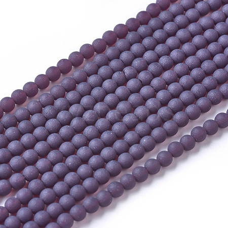 Frosted Opaque Glass Bead Strands X-FGLA-G002-A04-1