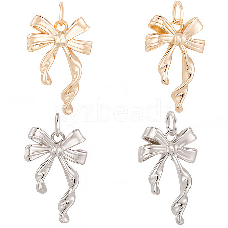 12Pcs 2 Colors Brass Pendants KK-BBC0020-25-1