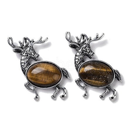 Alloy Elk Brooches JEWB-A021-02AS-08-1
