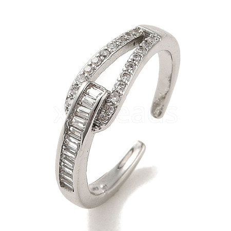 Brass Micro Pave Cubic Zirconia Rings for Women RJEW-E295-12P-1