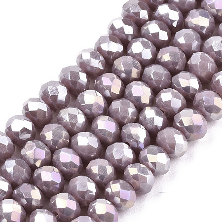 Electroplate Glass Beads Strands EGLA-A034-P8mm-B19-1