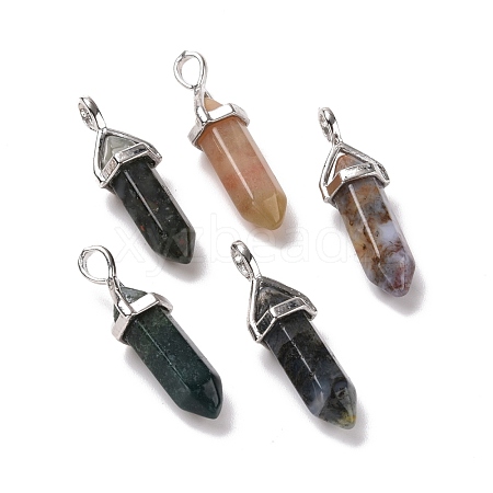 Natural Moss Agate Pendants G-K329-32P-1