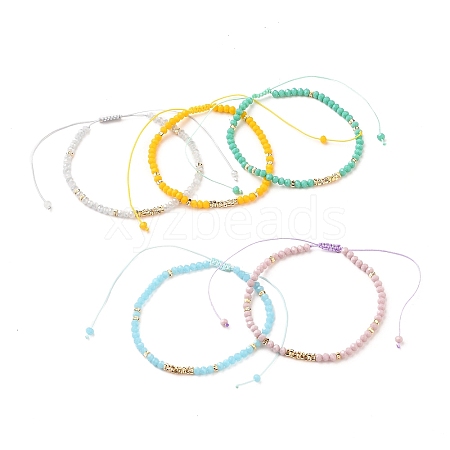 Adjustable Nylon Thread Braided Bead Bracelets BJEW-JB05528-1