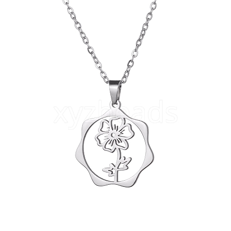 Non-Tarnish 304 Stainless Steel Pendant Necklaces PW-WG57218-05-1