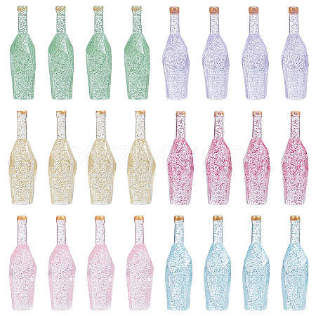 Olycraft 24Pcs 6 Colors Dummy Bottle Transparent Resin Cabochon RESI-OC0001-58-1