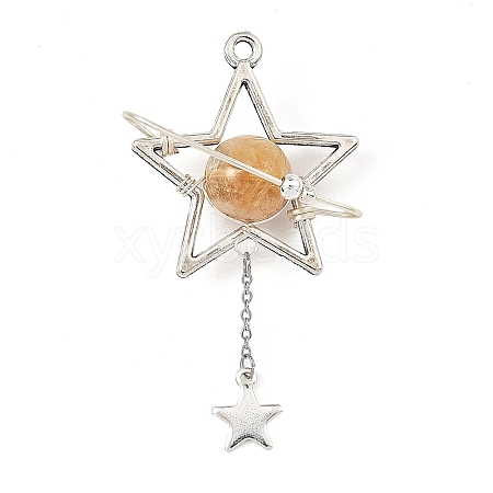 Heated Natural Citrine Pendants PALLOY-TA00444-04-1
