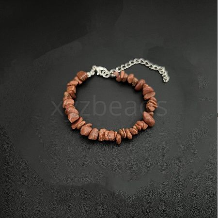 Synthetic Goldstone Chip Beaded Bracelets for Women IW6789-16-1