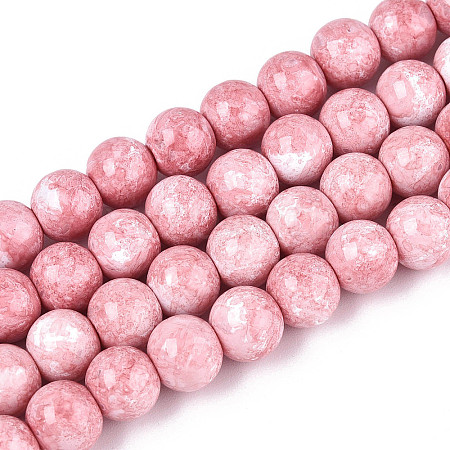 Baking Paint Glass Beads Strands DGLA-N016-8mm-02-1