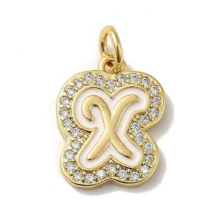 Brass Micro Pave Cubic Zirconia Pendants KK-K354-02G-X-1