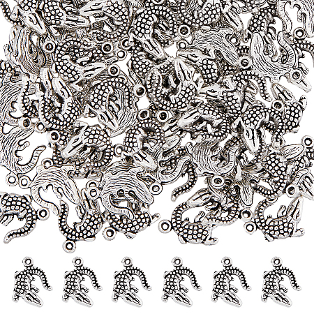 DICOSMETIC 100Pcs Crocodile Tibetan Style Alloy Pendants FIND-DC0004-02-1