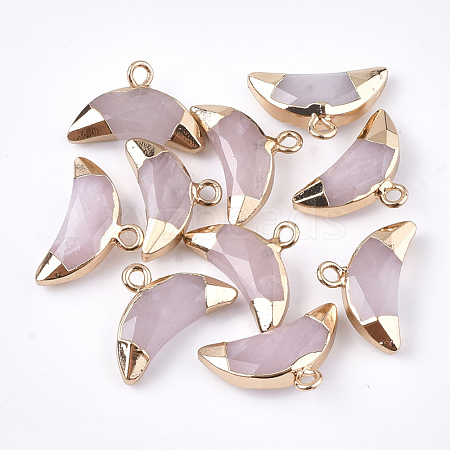 Electroplate Natural Rose Quartz Charms G-S344-48J-1