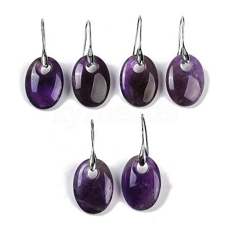 Natural Amethyst Dangle Earrings EJEW-C119-04P-09-1