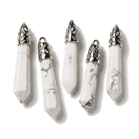 Natural Howlite Pointed Big Pendants G-Z055-01P-27-1