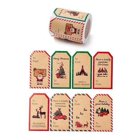 Christmas Hexagon writable Roll Stickers DIY-G061-17B-1