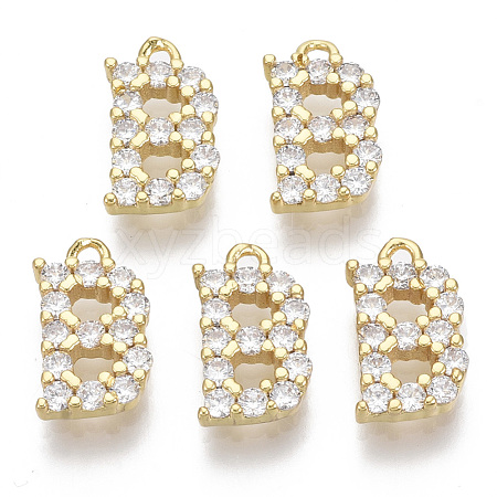 Brass Micro Pave Cubic Zirconia Charms X-KK-T060-05-B-G-NF-1