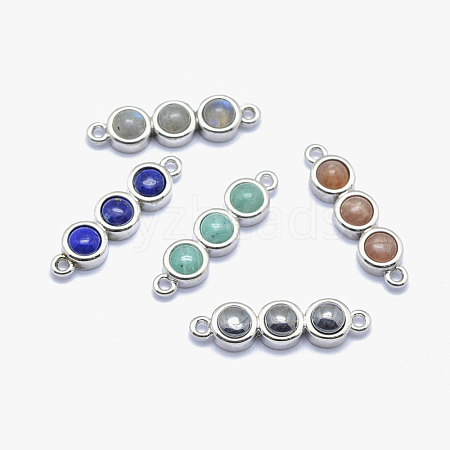 Natural Gemstone Links connectors G-I196-24P-1