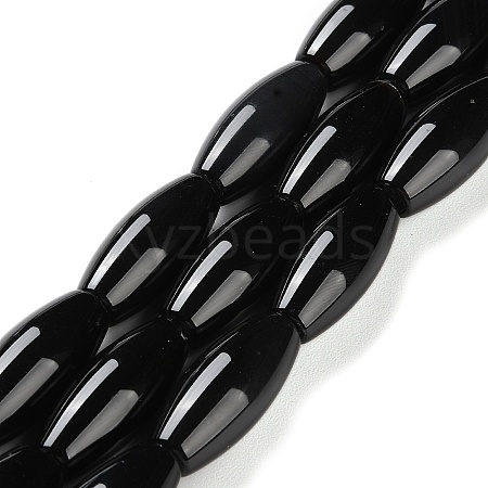 Natural Black Onyx Agate Beads Strands G-NH0019-C05-14-1