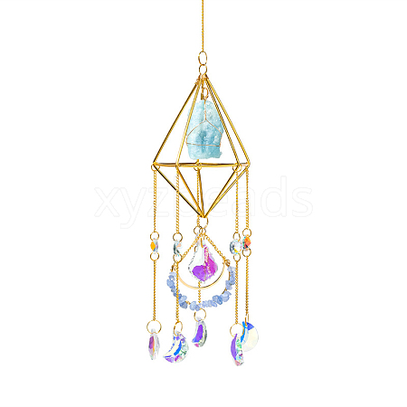 Golden Iron Wind Chime HJEW-K045-01G-04-1