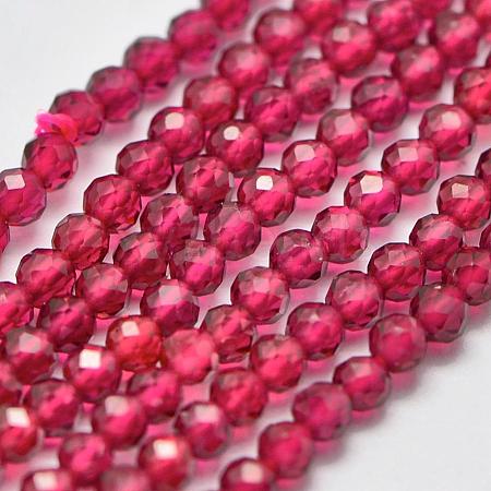 Lab Grown Red Corundum Beads Strands G-K207-01E-01-1