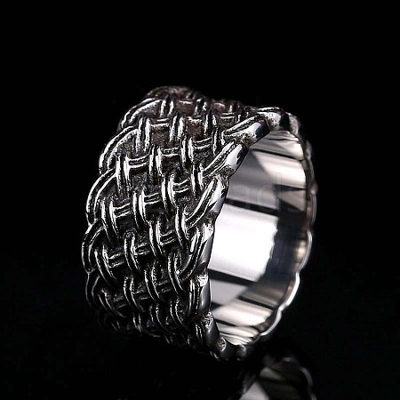 Knitted Textured 304 Stainless Steel Finger Rings FS-WG9203F-01-1