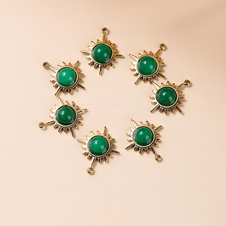 Bohemia Style Natural Chrysoprase Sun Charms BOHO-PW0001-060G-01-1