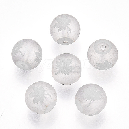 Autumn Theme Electroplate Transparent Glass Beads EGLA-S178-01-01G-1