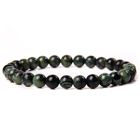 Natural Green Quartz Round Beaded Stretch Bracelet SF8562-8-1