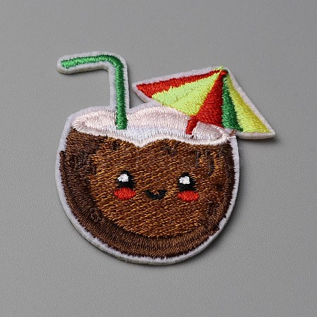 Summer Theme Polyester Computerized Embroidery Cloth Iron on/Sew on Patches PATC-WH0010-07E-1