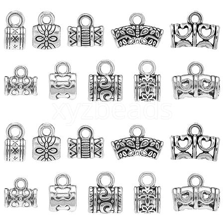 100Pcs 10 Styles Alloy Hangers Links PALLOY-CJ0003-06-1