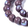 Electroplate Opaque Glass Beads Strands EGLA-Q132-6MM-01C-19-3