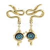 Rack Plating Eye Brass Stud Earrings EJEW-C108-07G-2