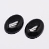 Oval Natural Dyed & Heated Black Agate Cabochons X-G-K020-18x13mm-01-1